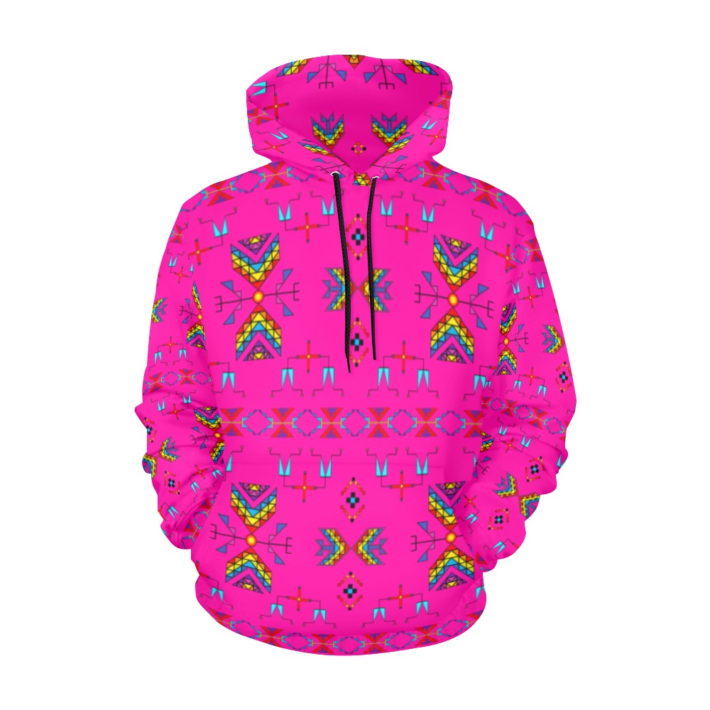 Rainy Chief Rainbow Hot Pink Hoodie for Women