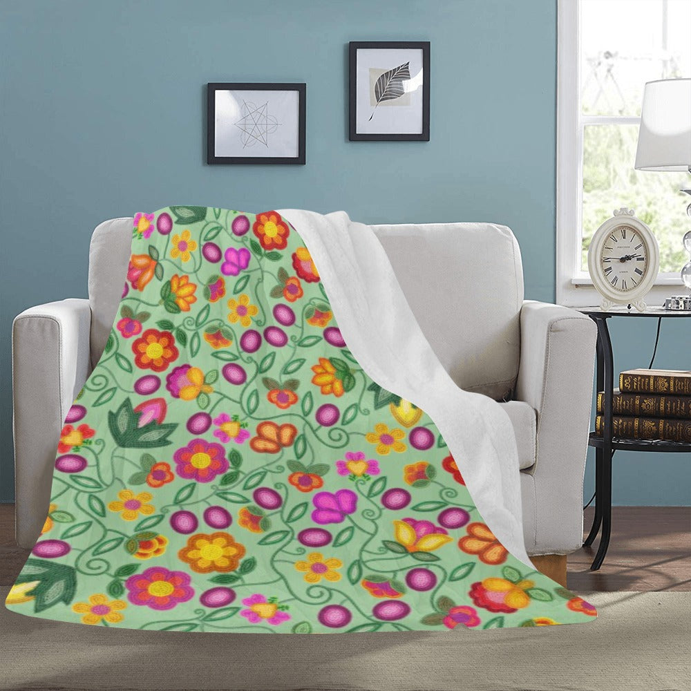 Boreal Bounty Green X-Large Micro Fleece Blanket