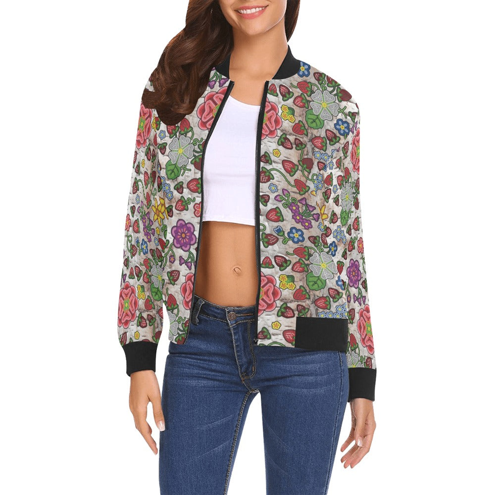 Berry Pop Br Bark Bomber Jacket for Women