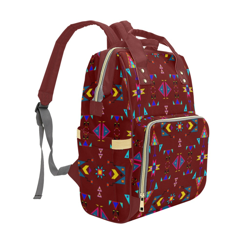 Enemy Territory Dark Maroon Multi-Function Diaper Backpack