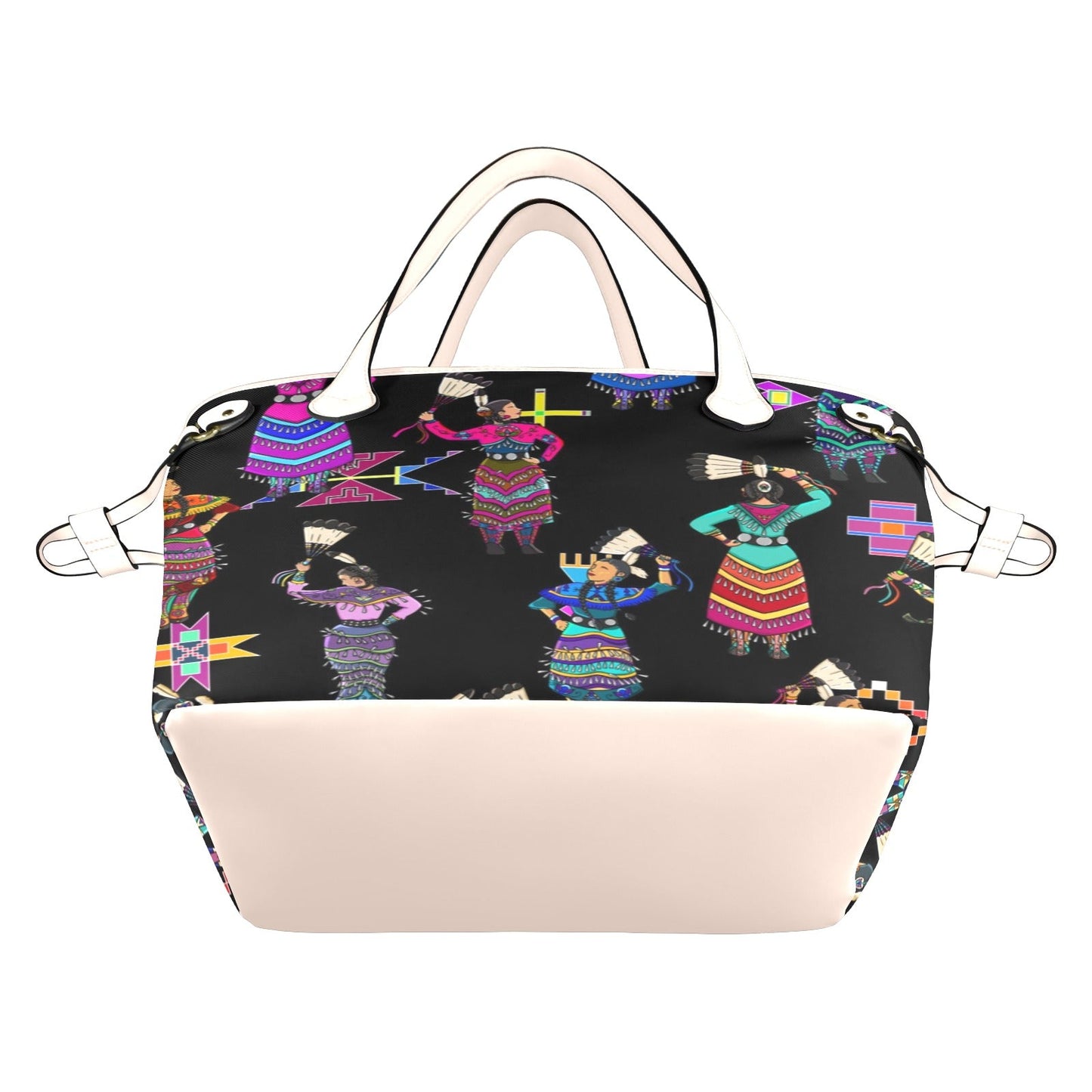 Women's Jingle Dancers Black Clover Canvas Tote Bag