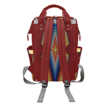 Load image into Gallery viewer, Diamond in the Bluff Red Multi-Function Diaper Backpack/Diaper Bag
