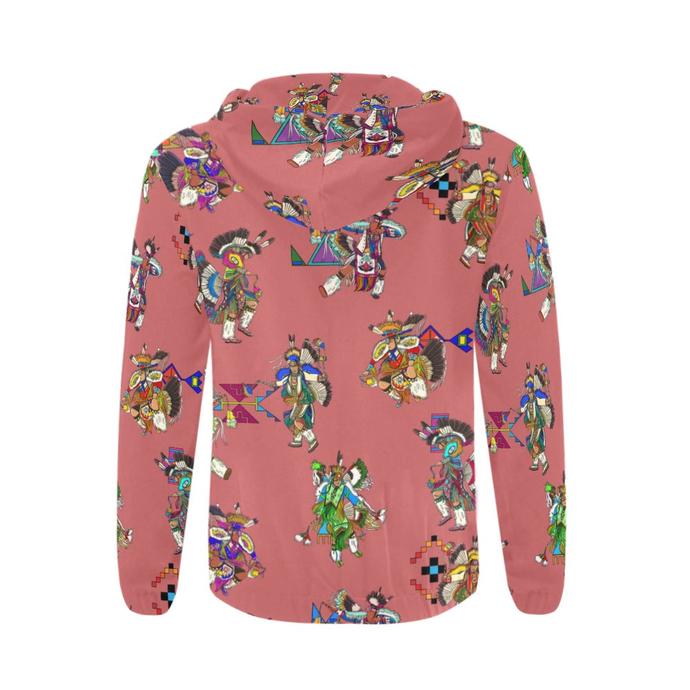 Men's Fancy Dancers Terra Cotta Men's Zipper Hoodie