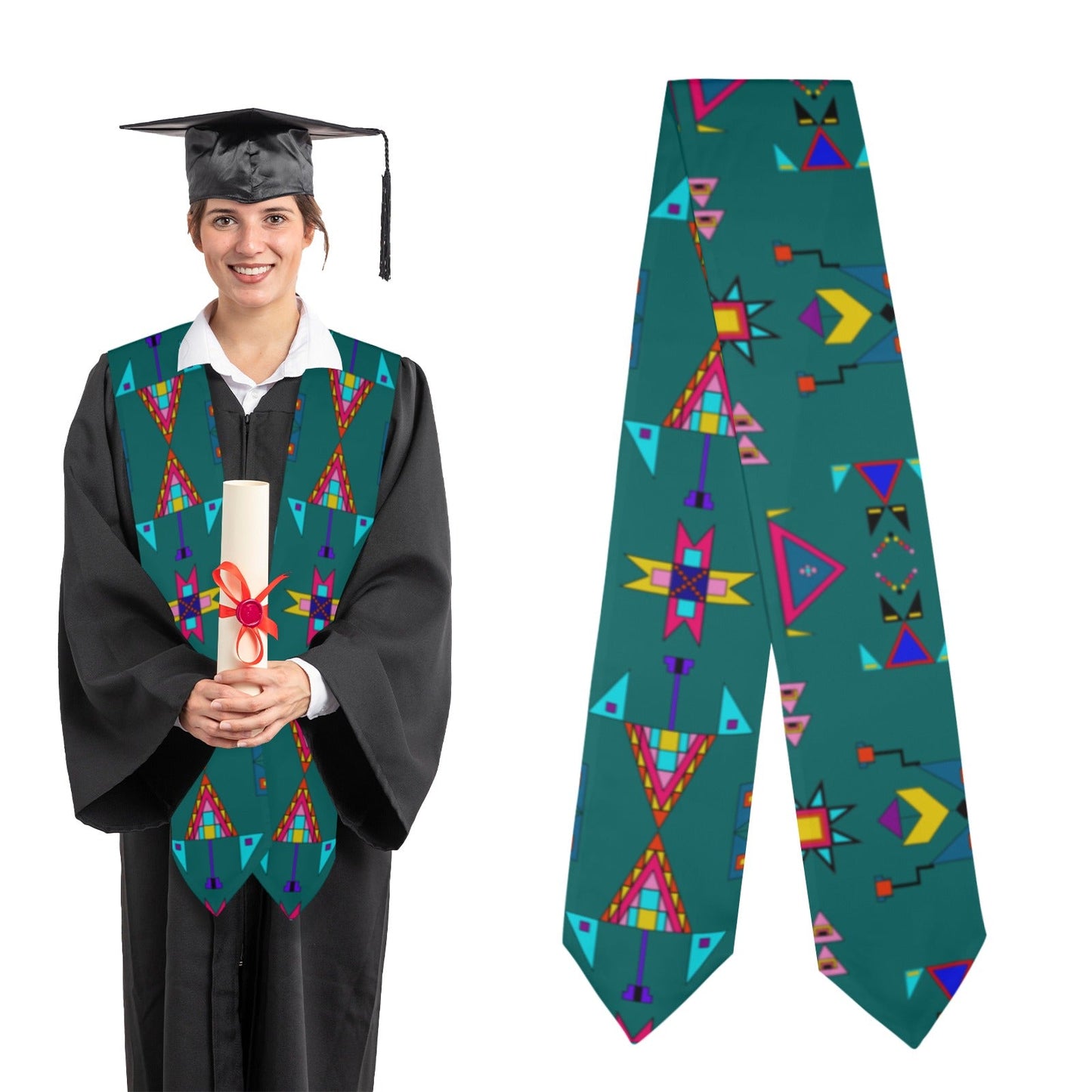 Enemy Territory Teal Graduation Stole
