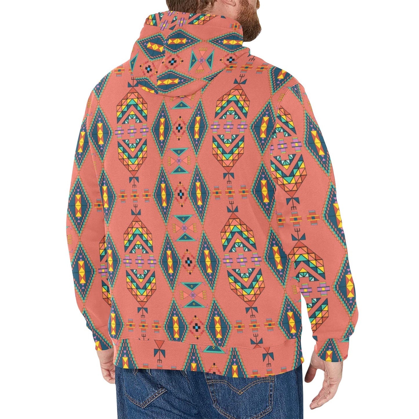 Travois Tipi Canyon Earth Men's Long Sleeve Fleece Hoodie