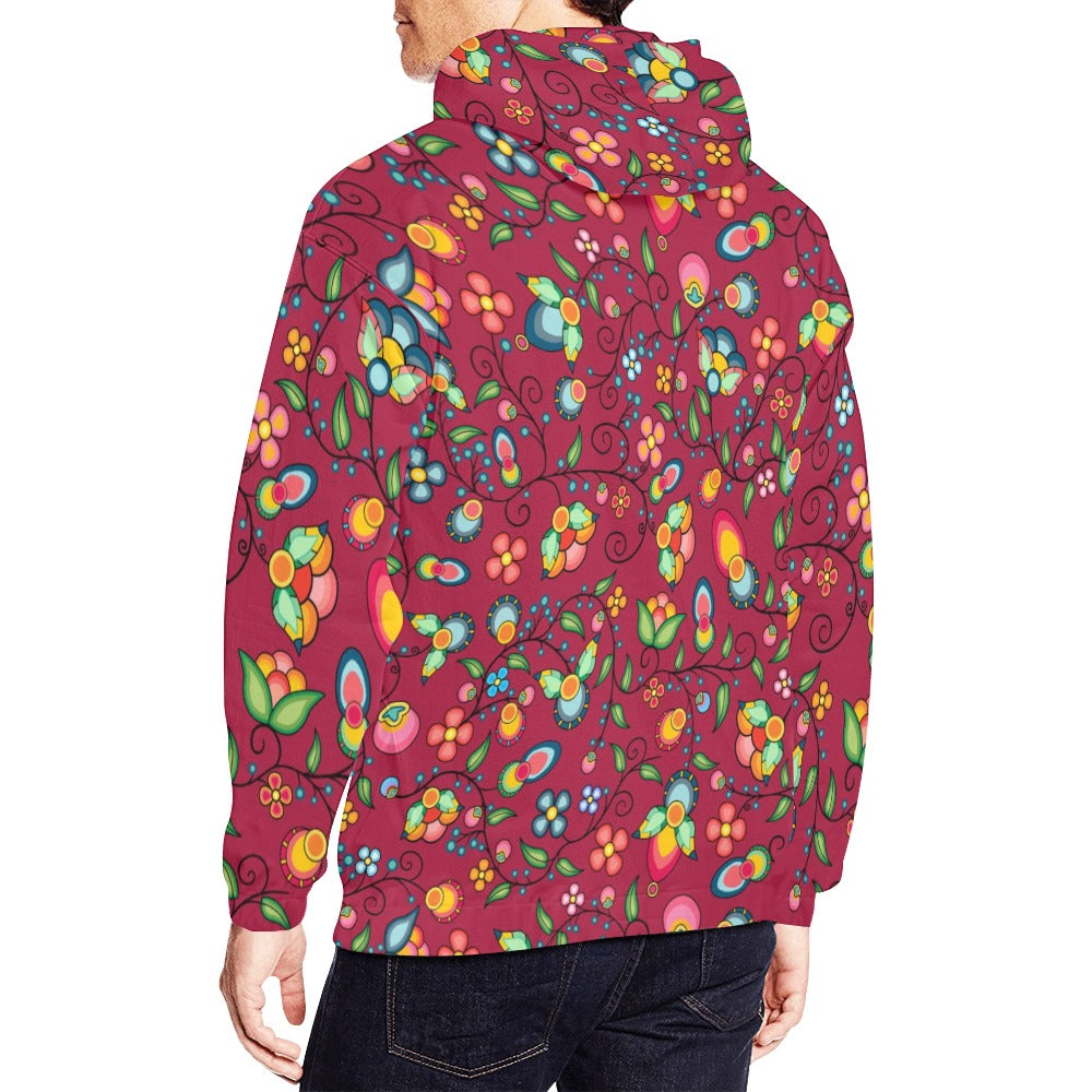 Floral Bounty Magenta Hoodie for Men
