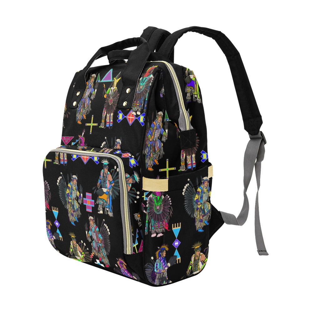 Men's Tradish Dancers Black Multi-Function Diaper Backpack