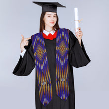 Load image into Gallery viewer, Fire Feather Blue Graduation Stole
