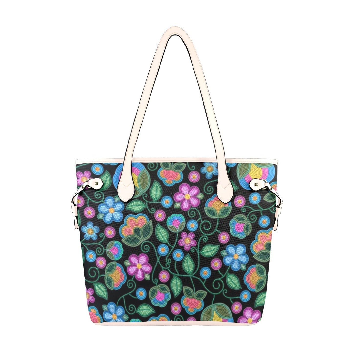 Turquoise Sunbeam Clover Canvas Tote
