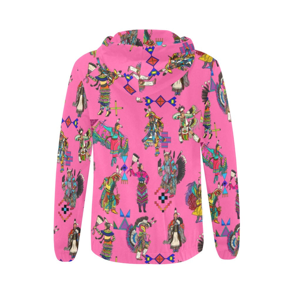 Grand Entry Dancers Pink Full Zip Hoodie for Women