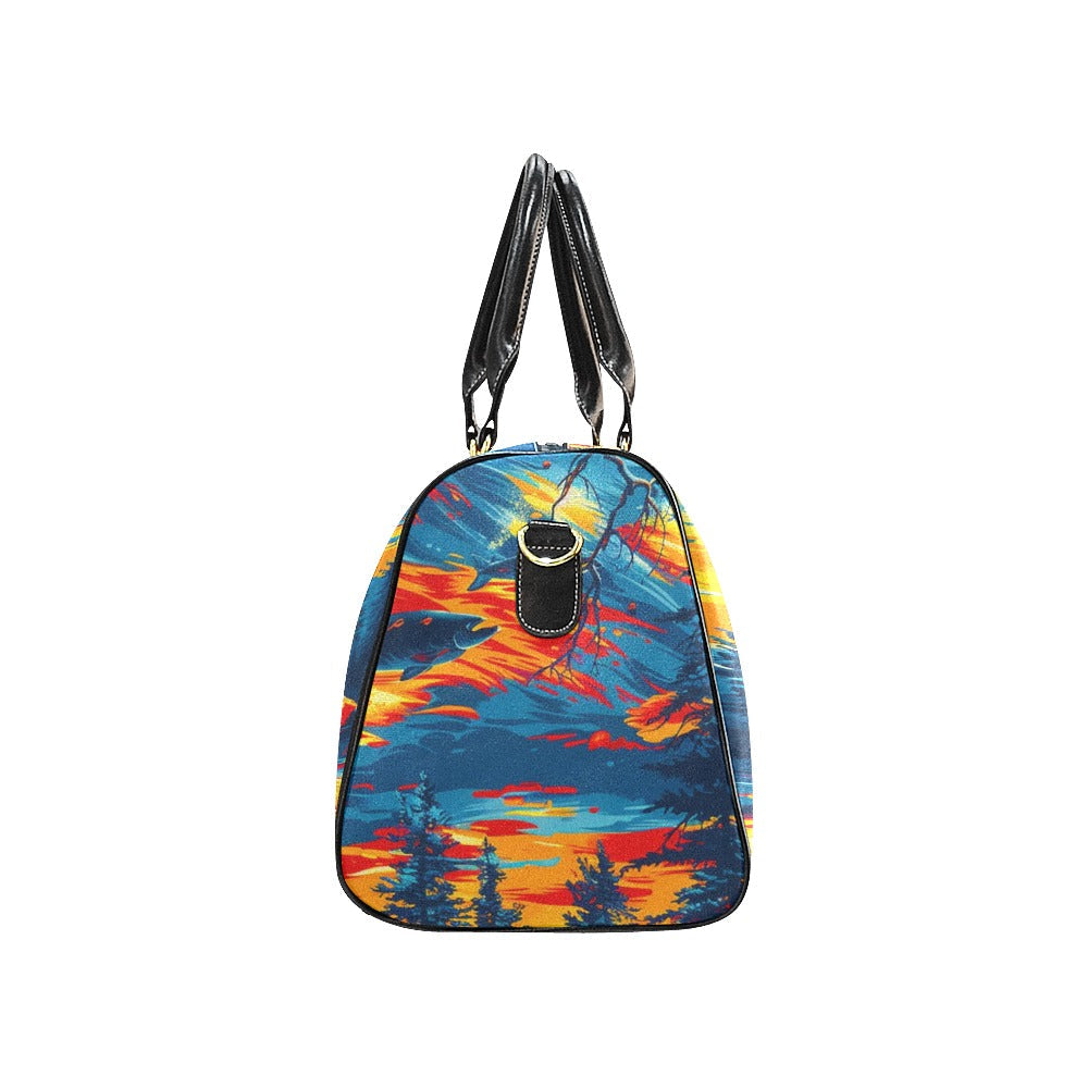 Fishing Bear Large Travel Bag
