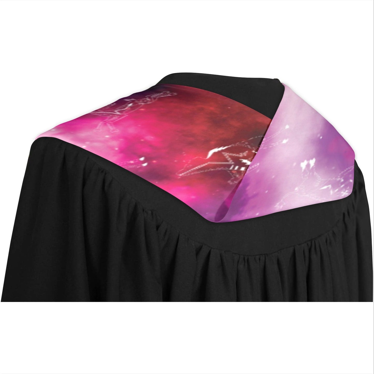 Animal Ancestors 8 Gaseous Clouds Pink and Red Graduation Stole
