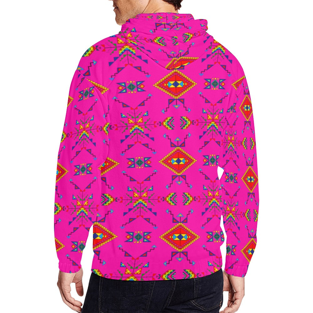 Buffalo Jump Pink Men's Zipper Hoodie