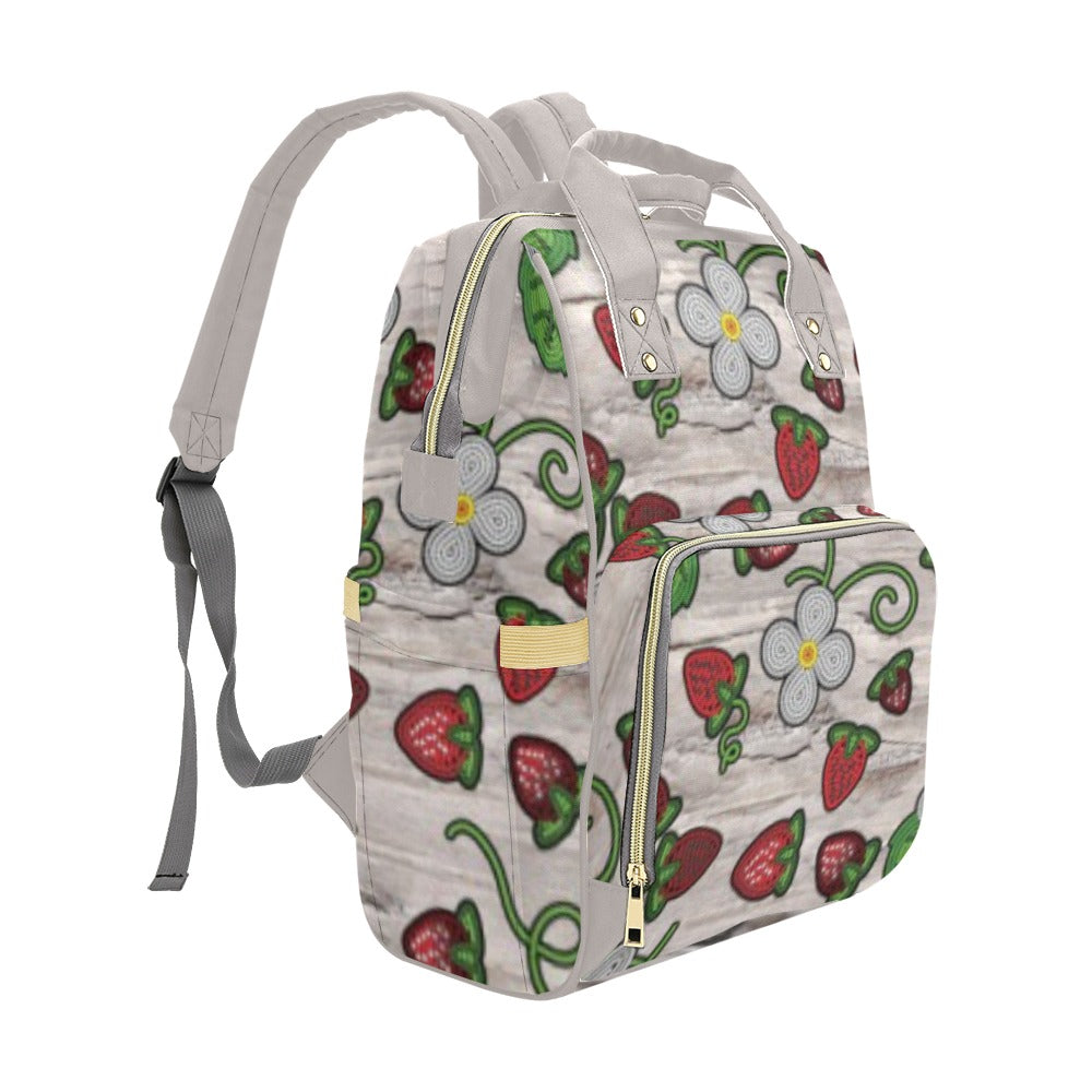 Strawberry Dreams Bright Birch Multi-Function Diaper Backpack/Diaper Bag