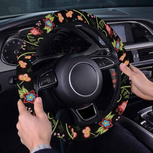 Load image into Gallery viewer, Fresh Fleur Midnight Steering Wheel Cover with Elastic Edge
