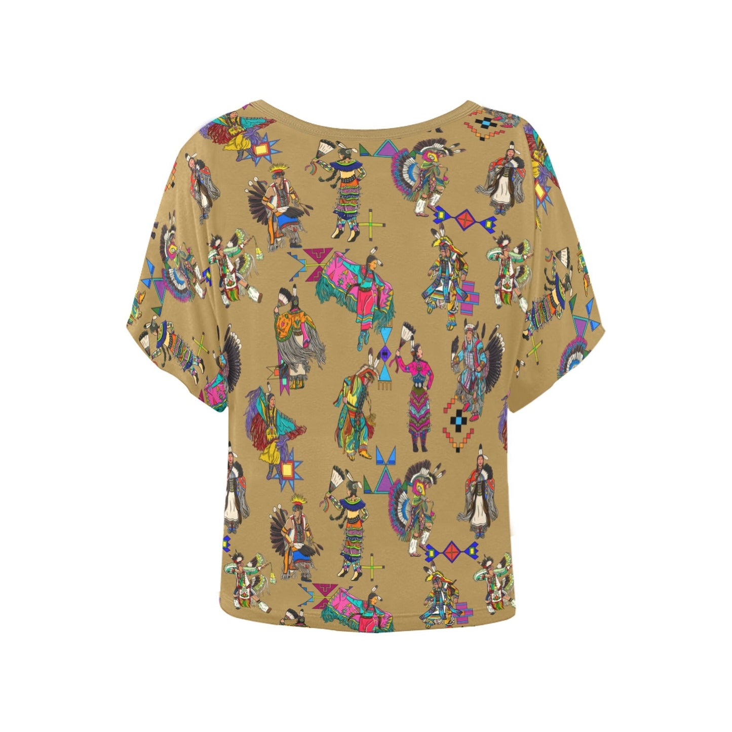 Grand Entry Dancers Earth Women's Batwing-Sleeved Blouse T shirt