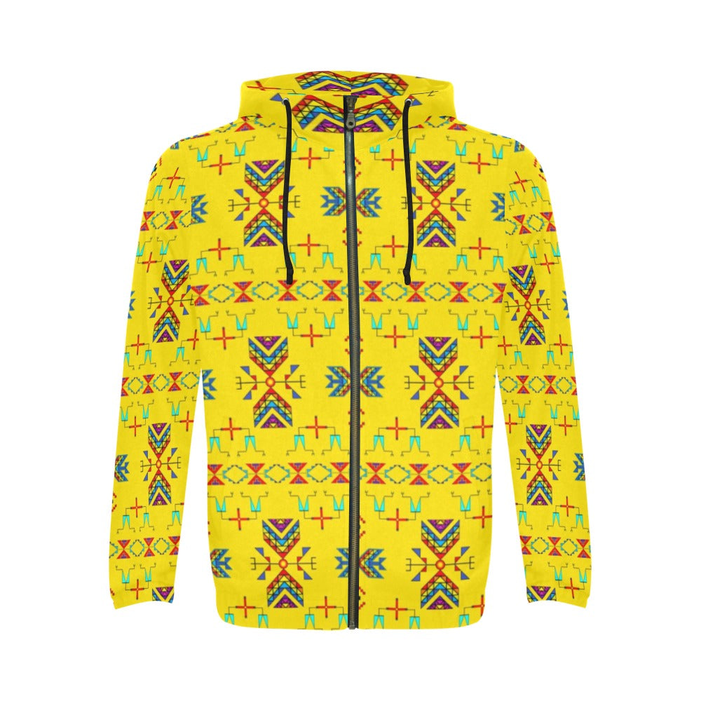 Rainy Chief Rainbow Yellow Men's Zipper Hoodie