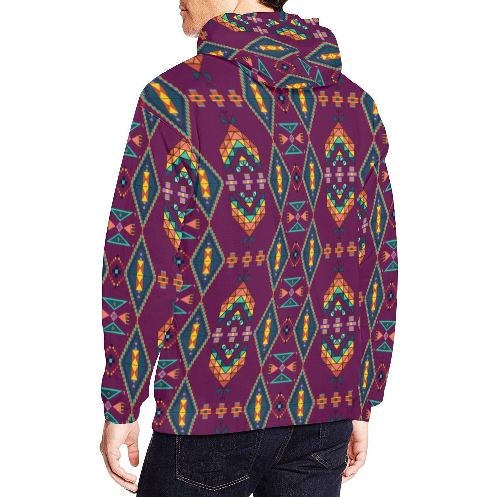 Travois Tipi Berry Hoodie for Men