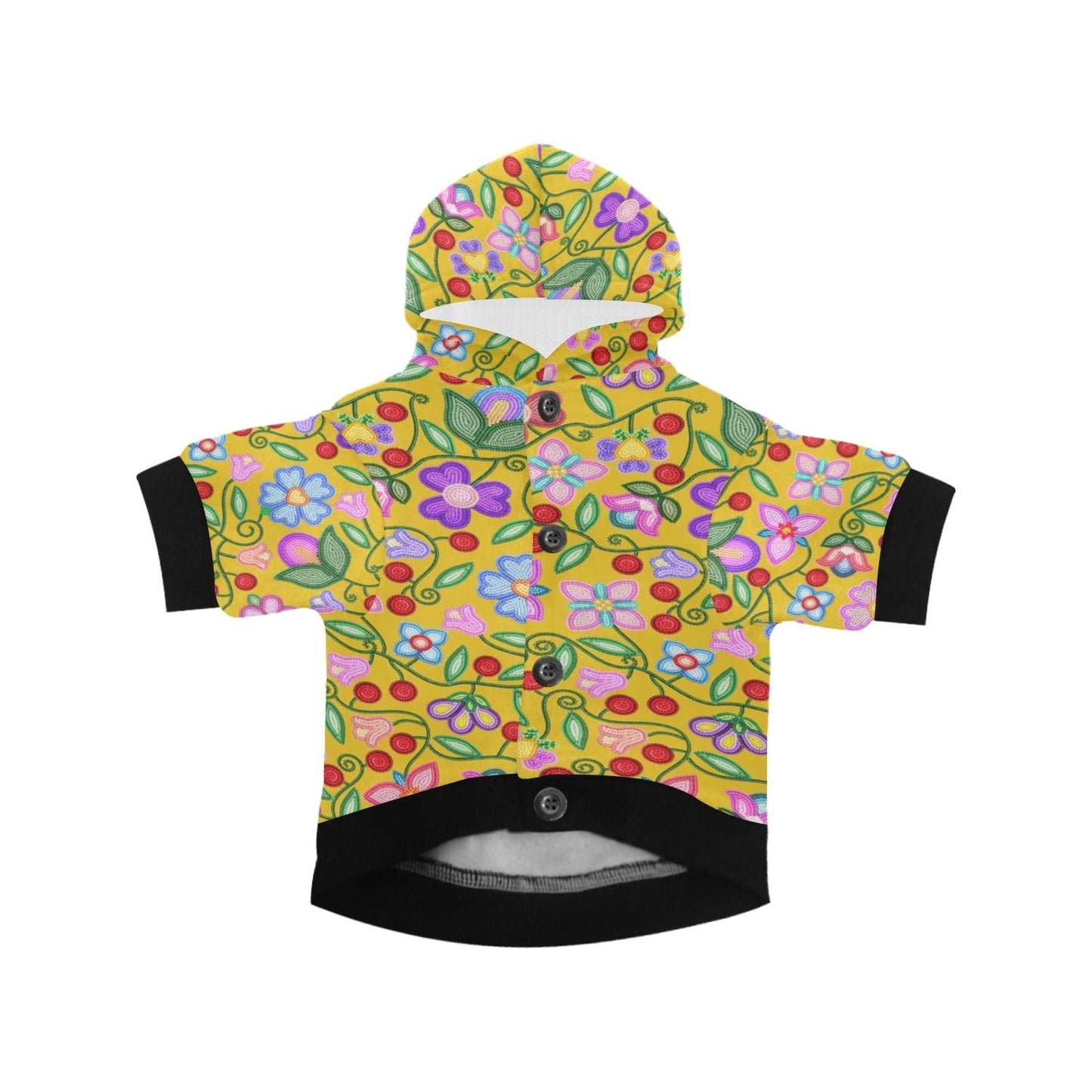 Petal Harmony Ochre Pet Hoodie