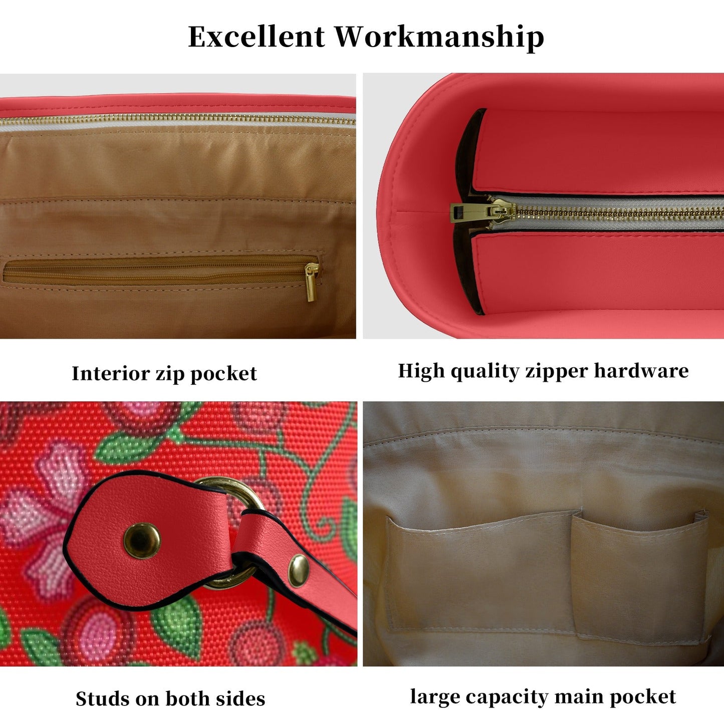 Rose Reverie Red Clover Canvas Tote
