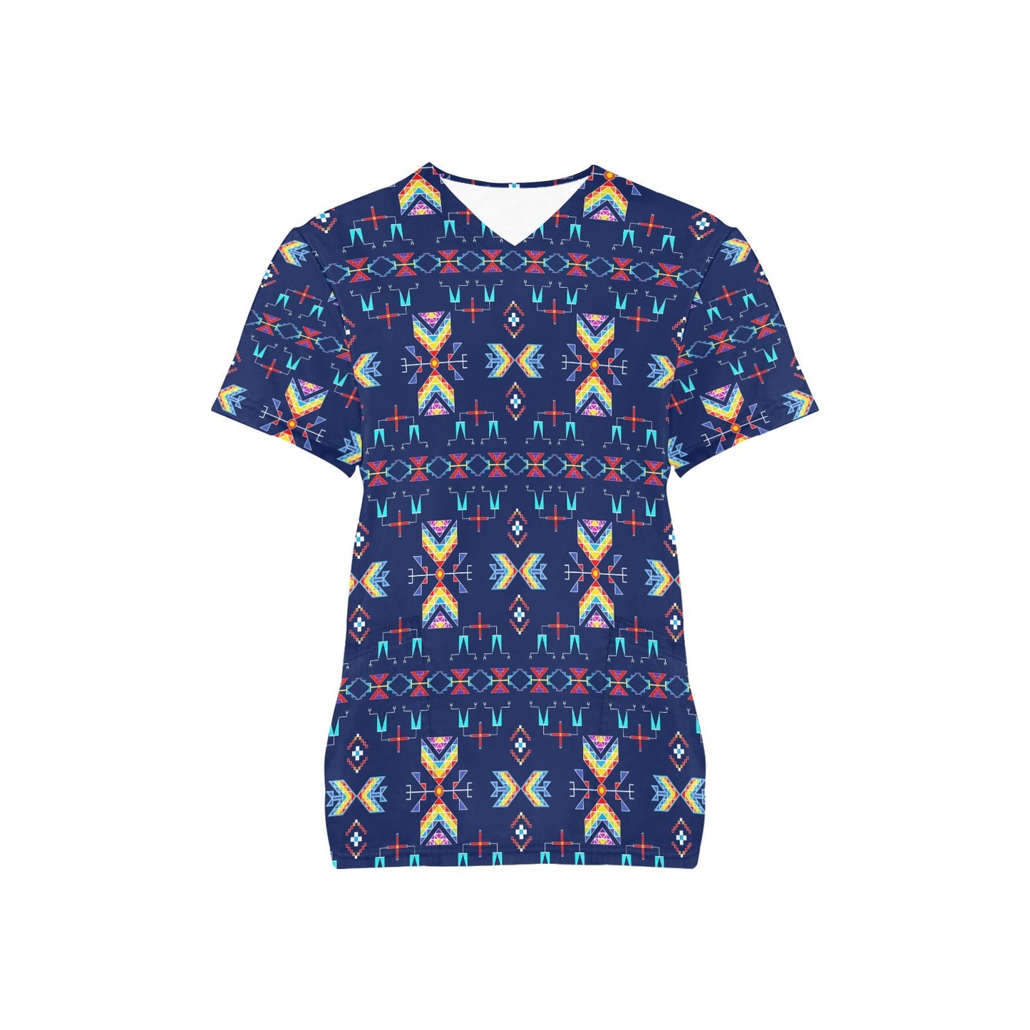 Rainy Chief Rainbow Night Lake Scrub Top