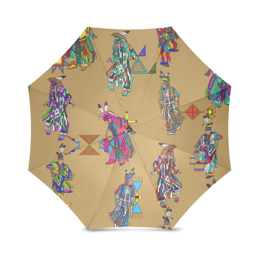 Men's Grass Dancers Earth Foldable Umbrella