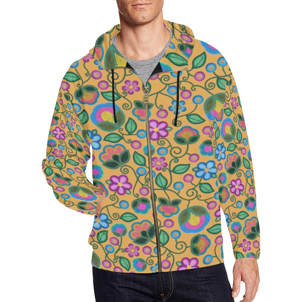 Turquoise Sunbeam Yellow Zip Hoodie