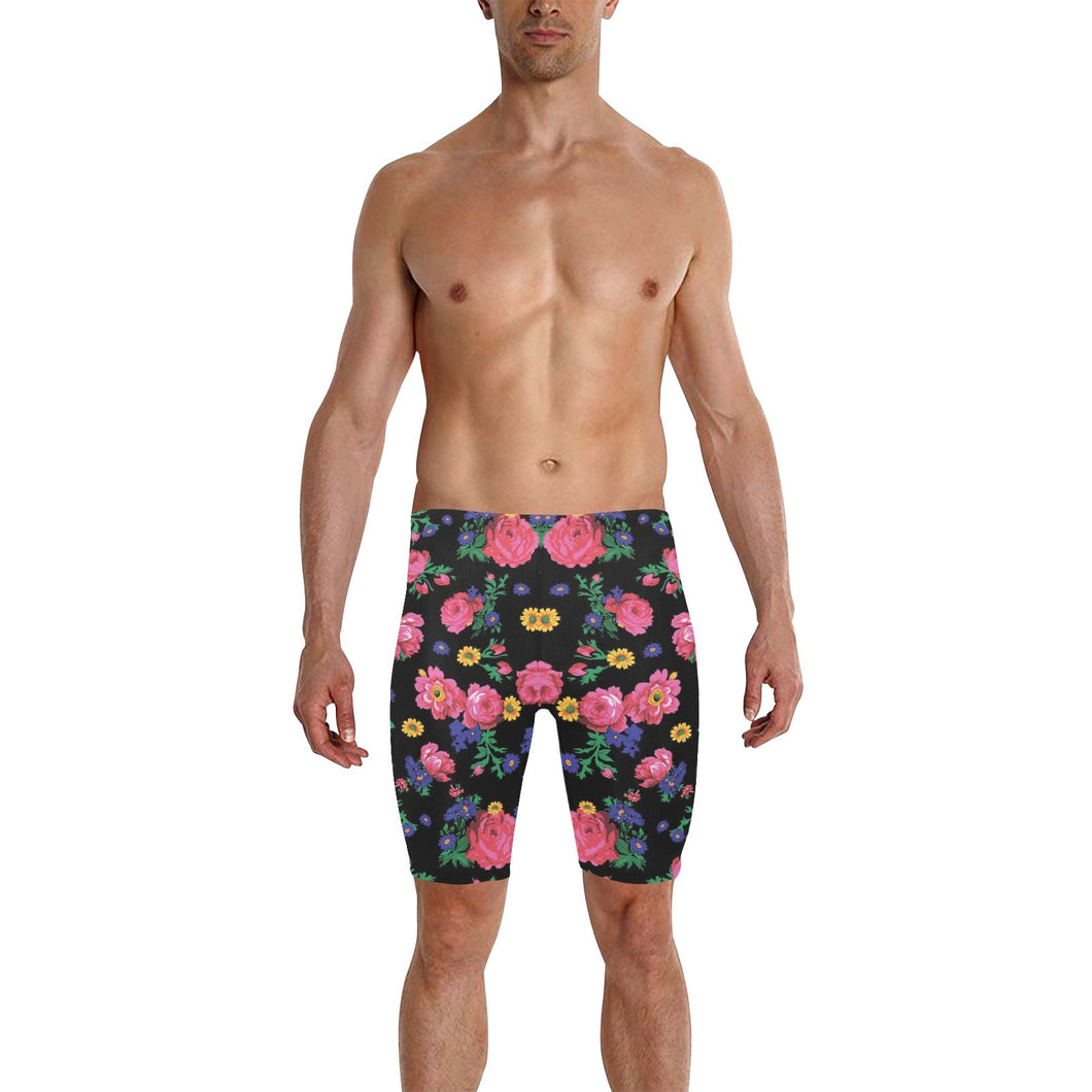 Kokum Ceremony Black Men's Knee Length Swimming Trunks