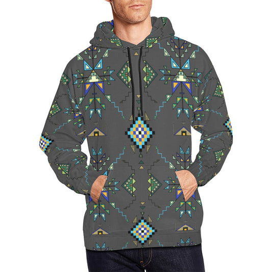 Bear Shield Dark Gray Hoodie for Men