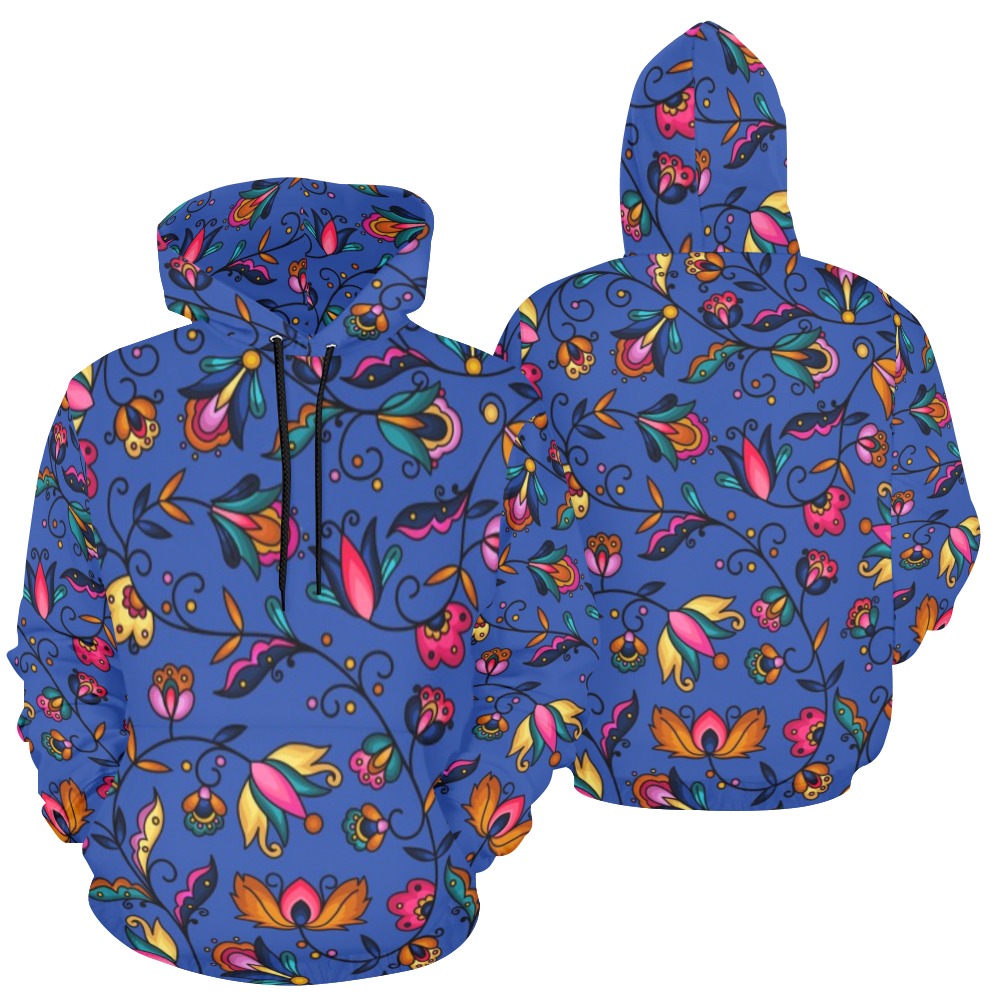 Copper Prairie Petals Blue Hoodie for Men