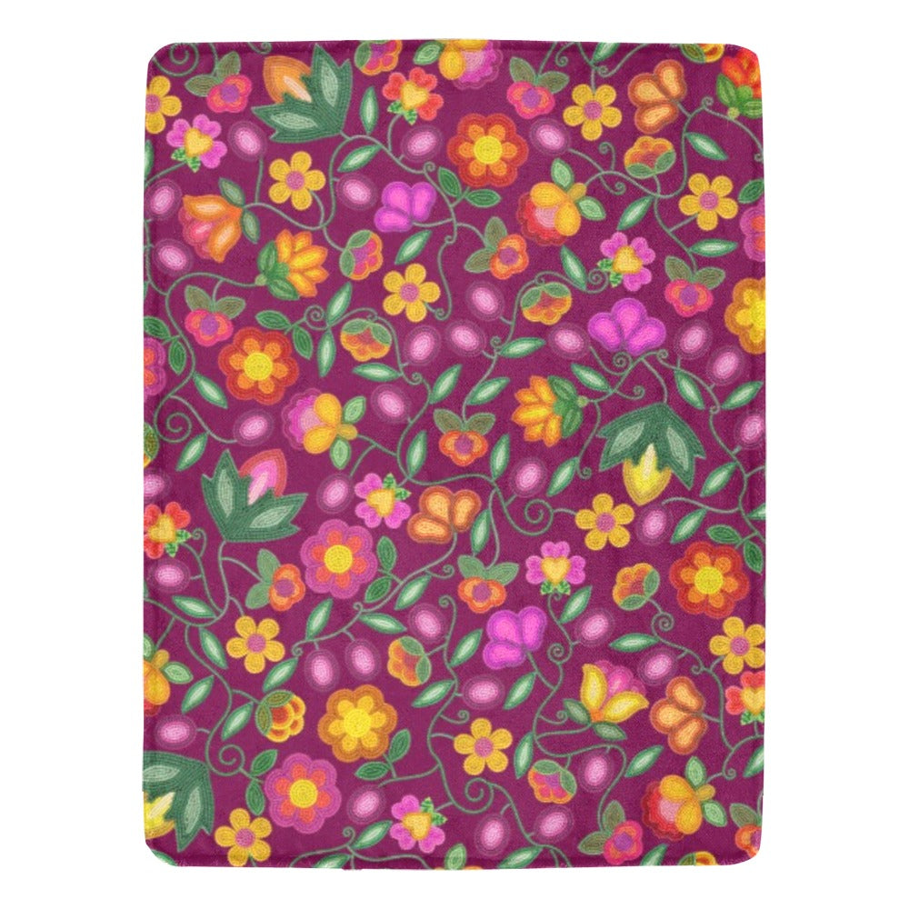 Boreal Bounty Dark Magenta X-Large Micro Fleece Blanket
