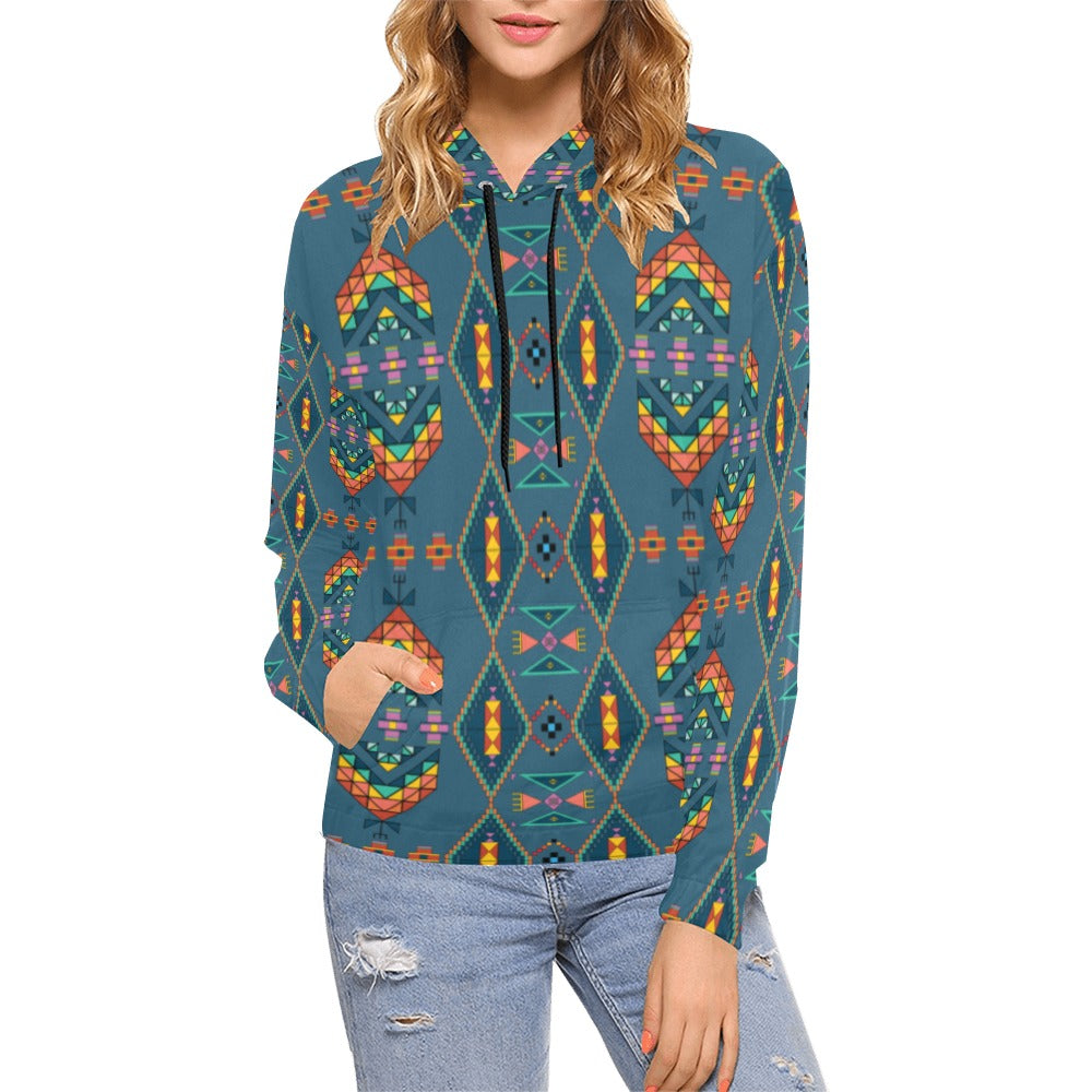 Travois Tipi Deep Lake Hoodie for Women