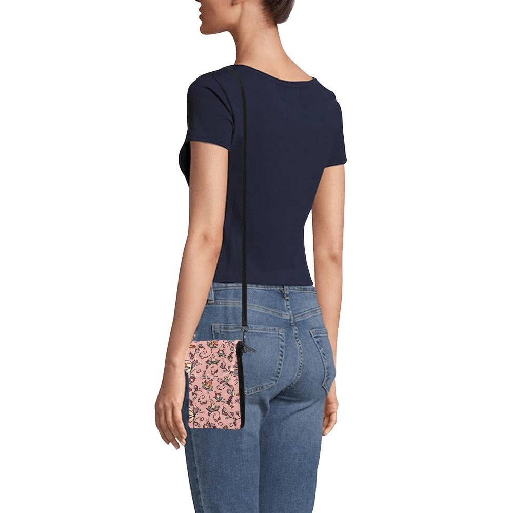 Burnt Sky Petals Peach Small Cell Phone Purse