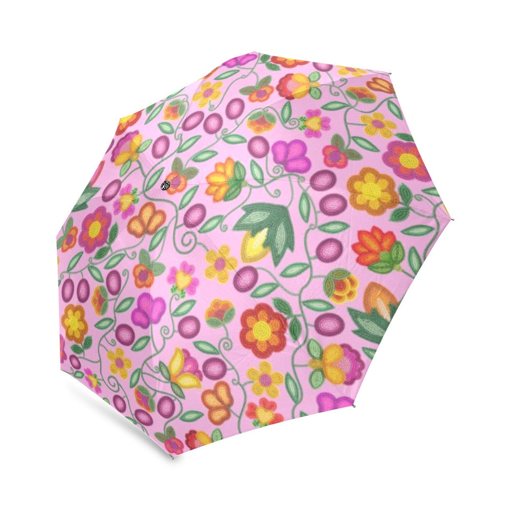 Boreal Bounty Pink Foldable Umbrella