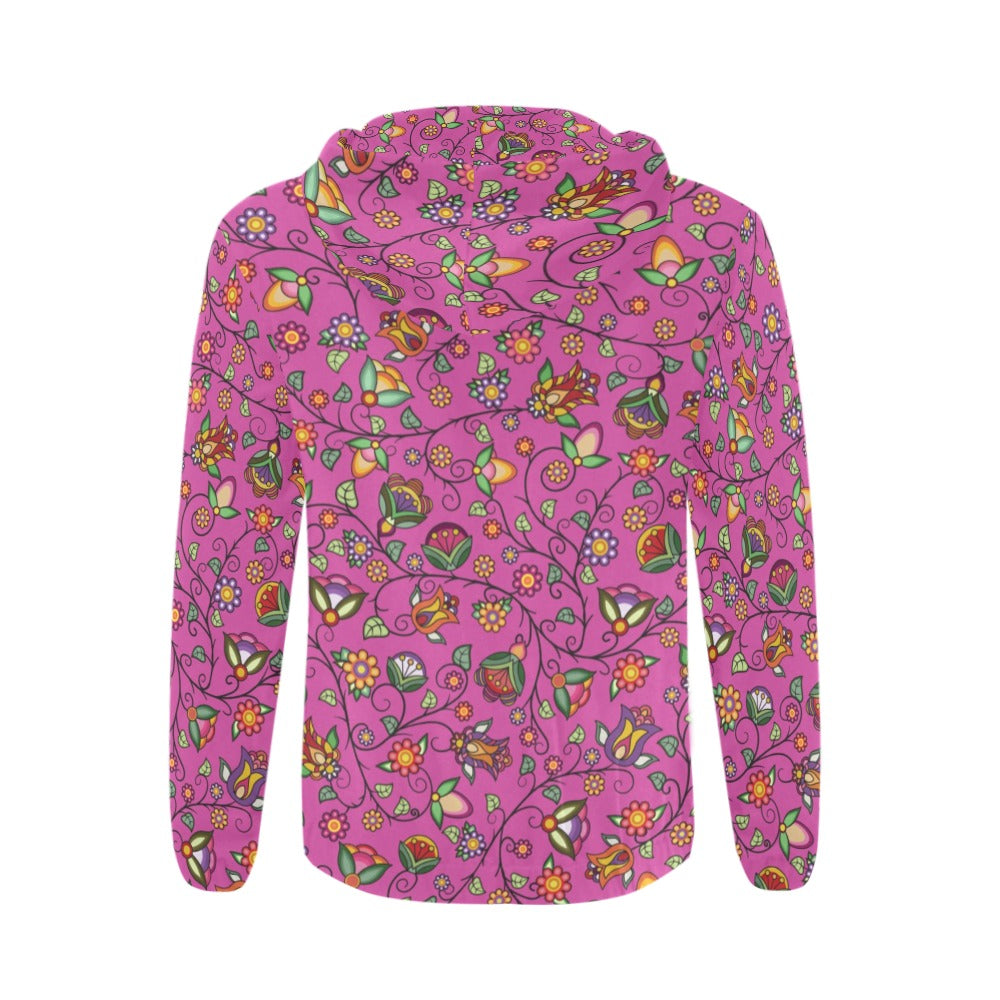 Heartbeat Petals Pink Men's Zipper Hoodie