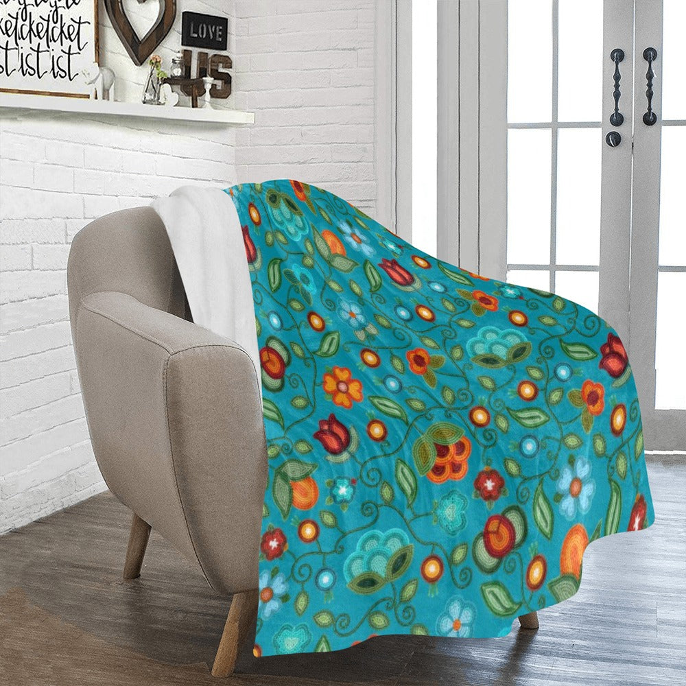 Prairie Fire Petals Ocean Large Micro Fleece Blanket