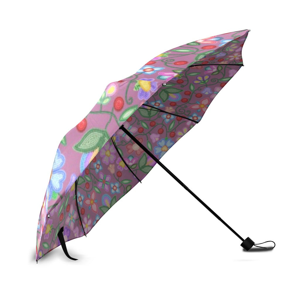 Petal Harmony Dusty Rose Foldable Umbrella