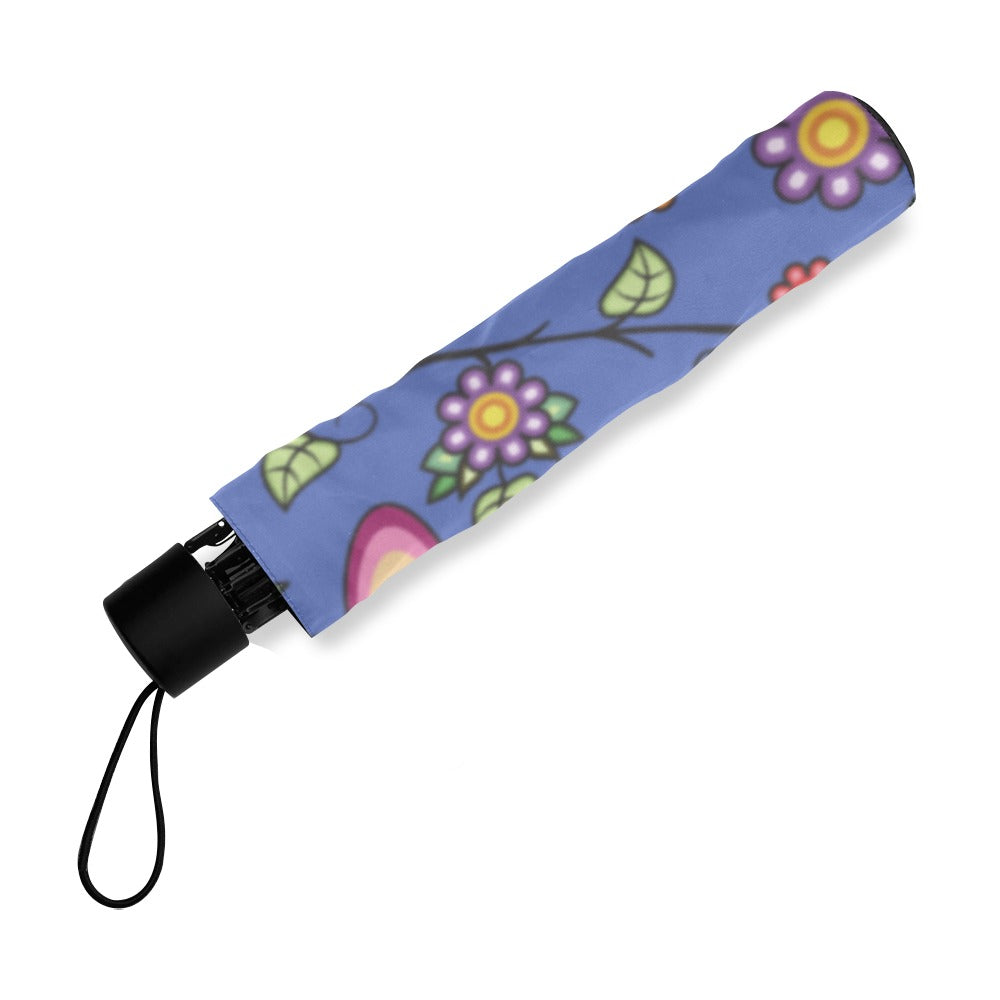 Heartbeat Petals Blue Foldable Umbrella
