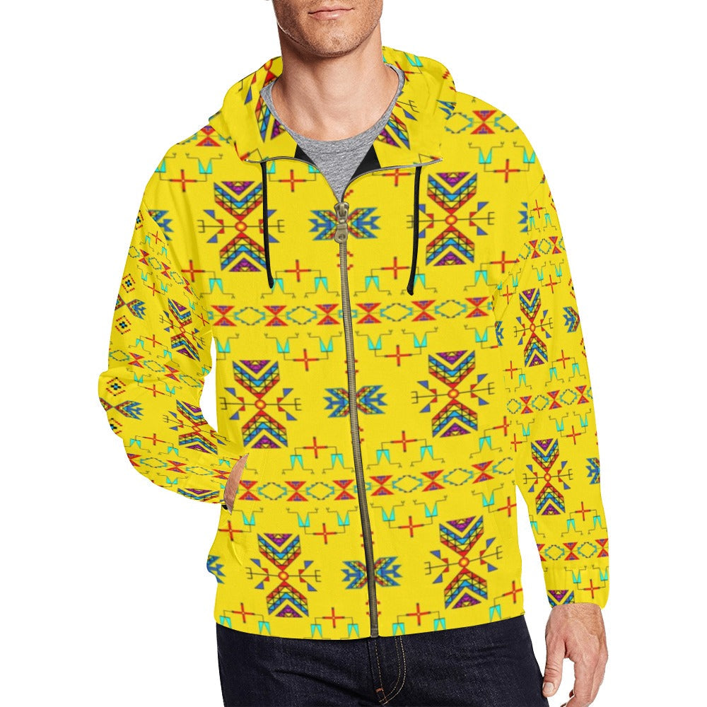 Rainy Chief Rainbow Yellow Men's Zipper Hoodie