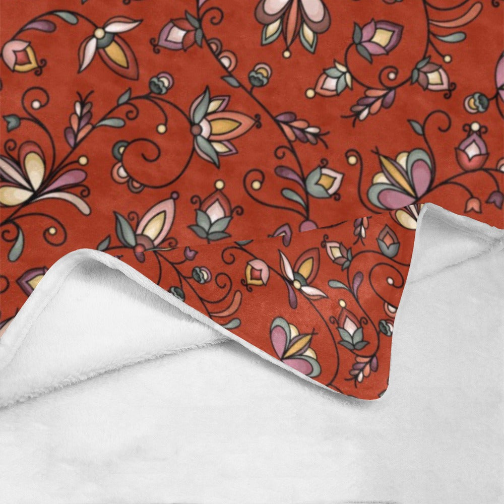 Burnt Sky Petals Red X-Large Micro Fleece Blanket