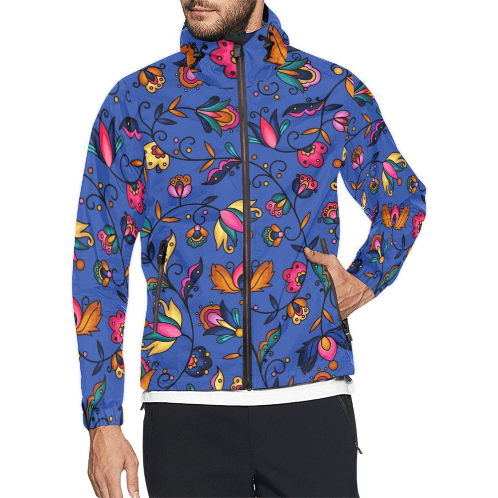 Copper Prairie Petals Blue Men's Windbreaker