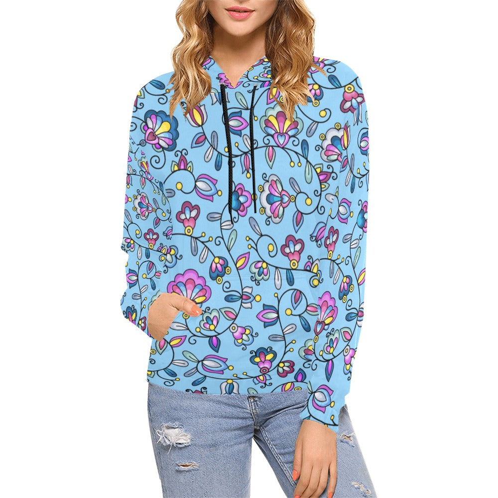 Autumn Bundle Blessing Blue Hoodie for Women (USA Size)