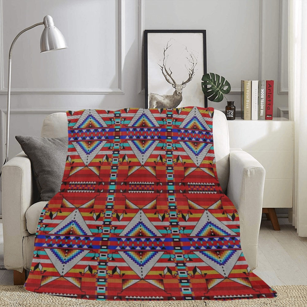 Medicine Blessing Red X-Large Micro Fleece Blanket