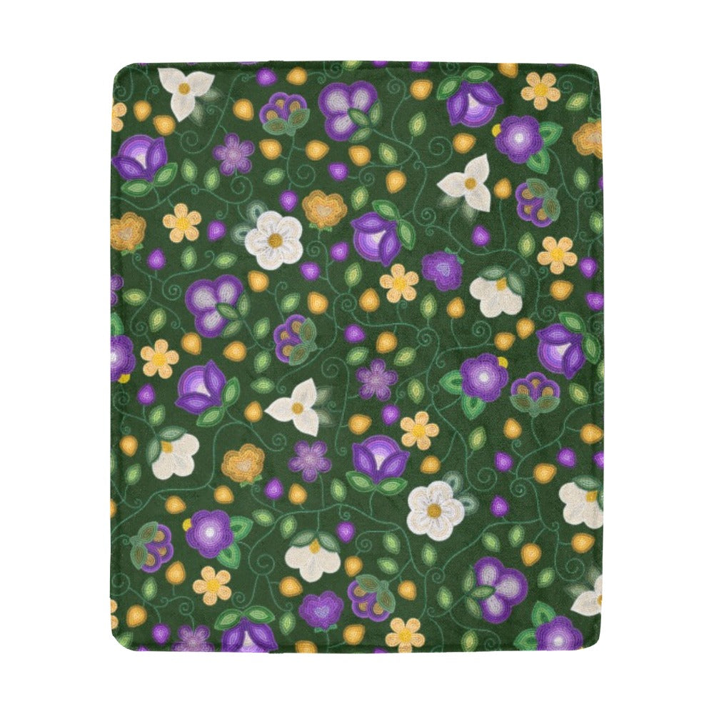 Midnight Moss Bloom Forest Large Micro Fleece Blanket