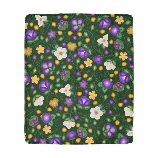 Midnight Moss Bloom Forest Large Micro Fleece Blanket