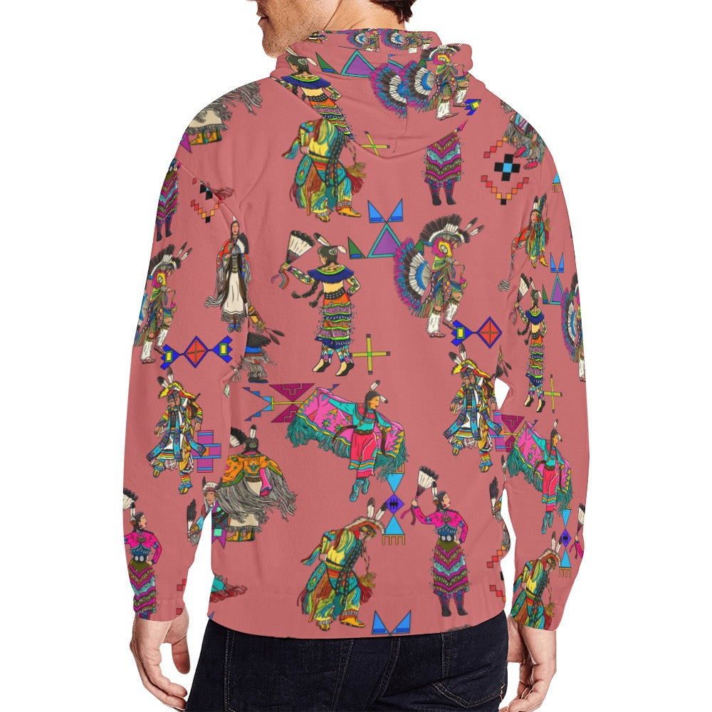 Grand Entry Dancers Terra Cotta Men's Zipper Hoodie