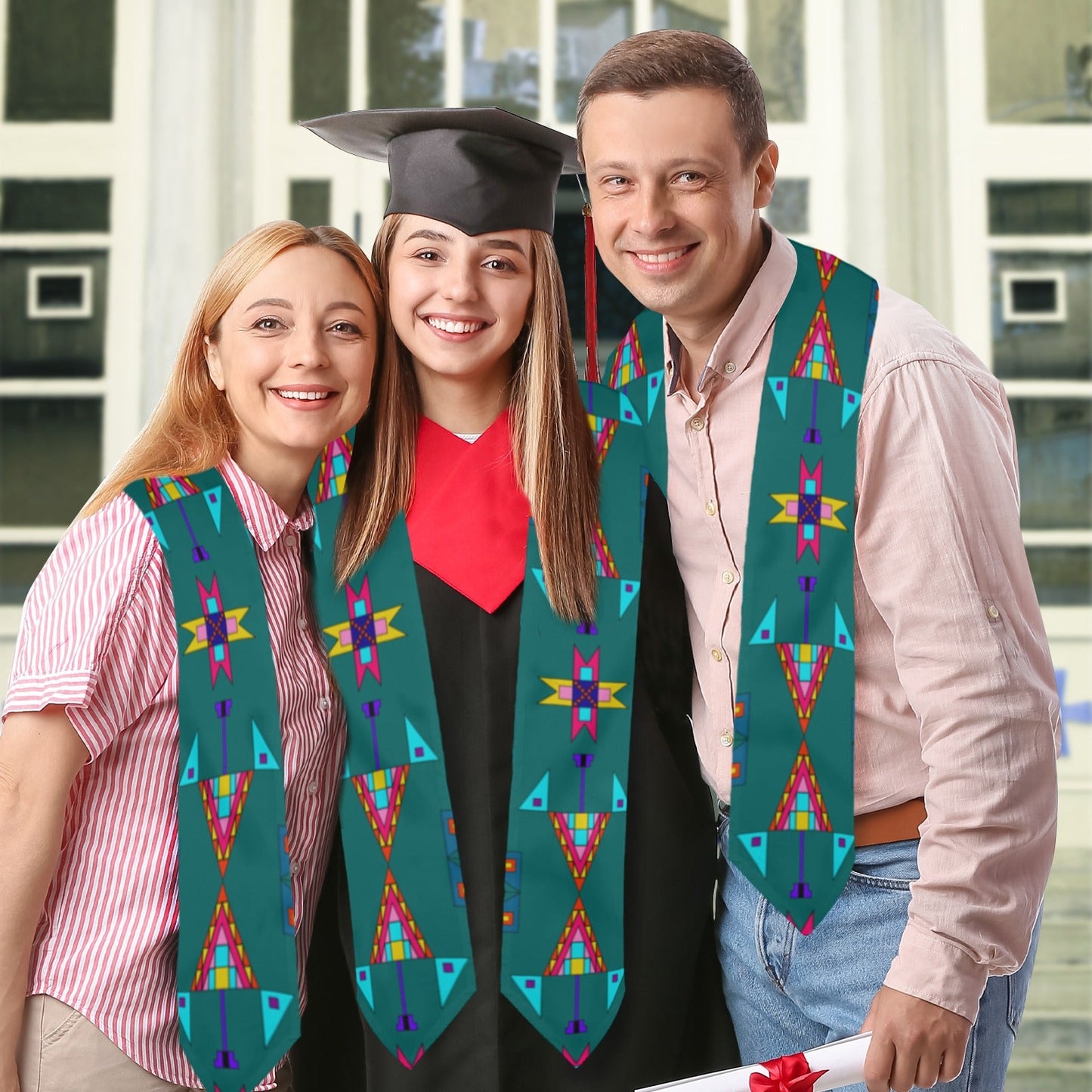 Enemy Territory Teal Graduation Stole