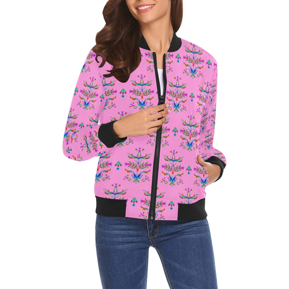 Dakota Damask Cheyenne Pink Bomber Jacket for Women