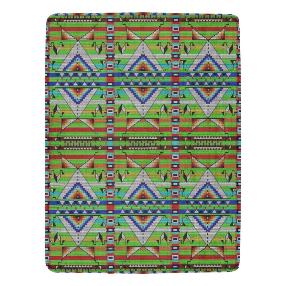 Medicine Blessing Lime Green X-Large Micro Fleece Blanket