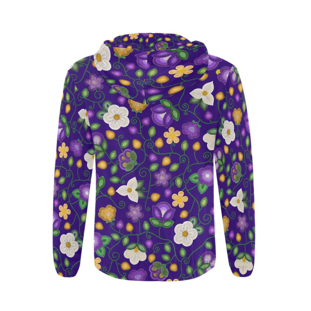Midnight Moss Bloom Aubergine Zip Hoodie